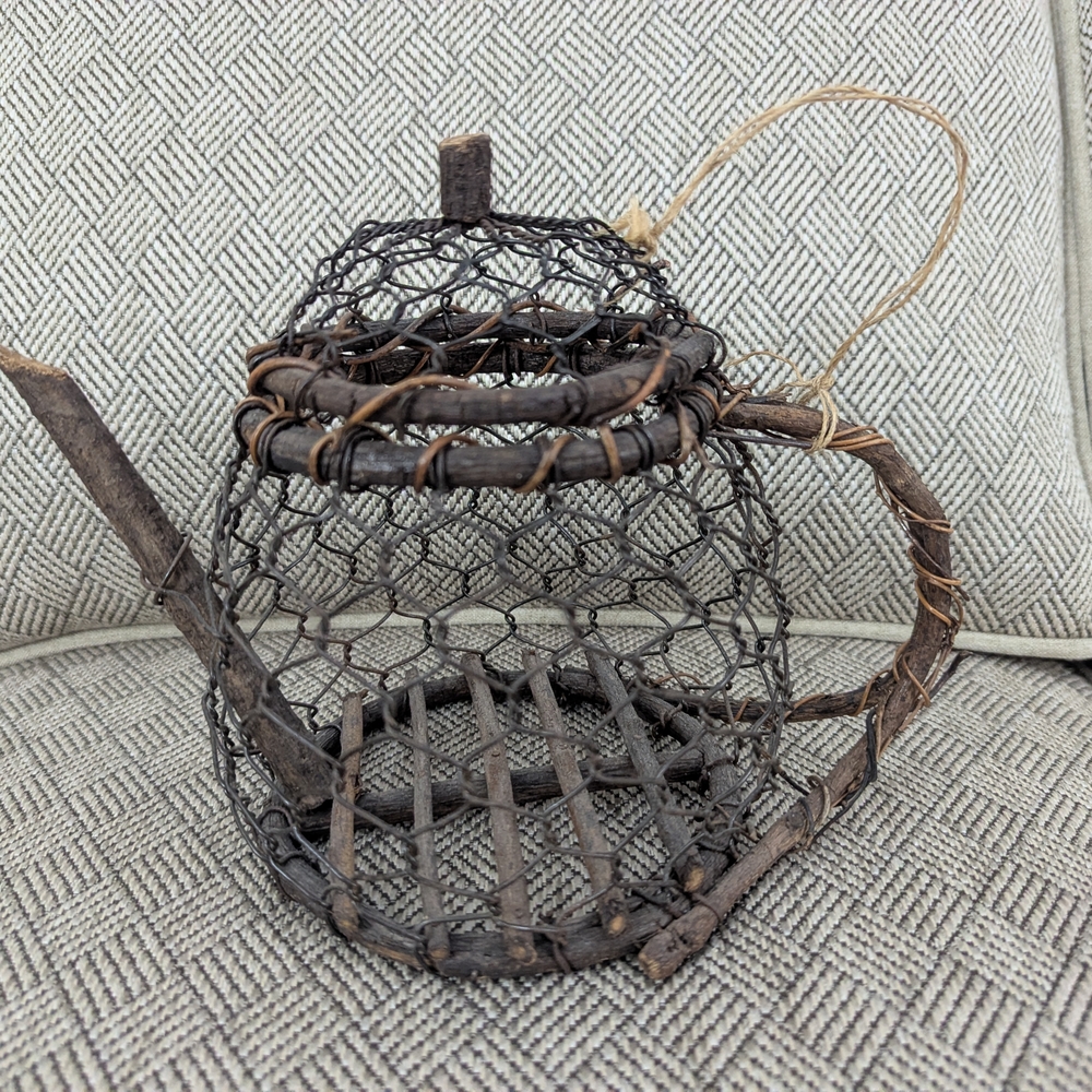 Rustic Wire Teapot with Handle